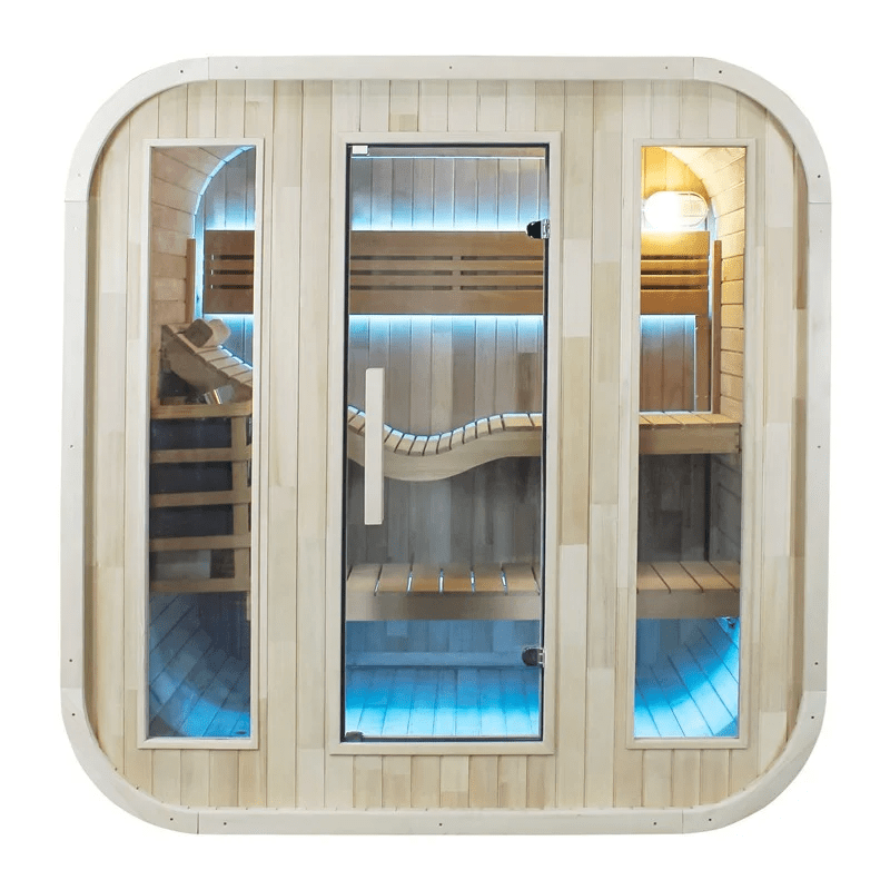 CenturaHeat Square Outdoor Sauna Front View