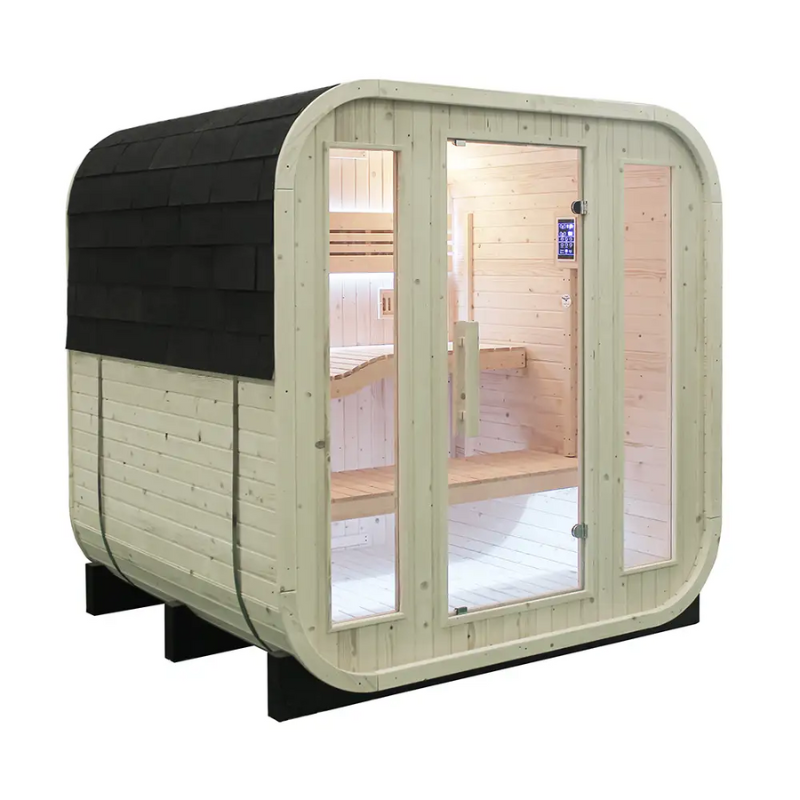 CenturaHeat Square Outdoor Sauna Full Image with Shingle