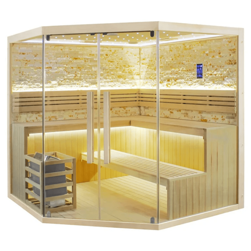 CenturaHeat Traditional Indoor Corner Sauna - Up to 8 people Side View 2