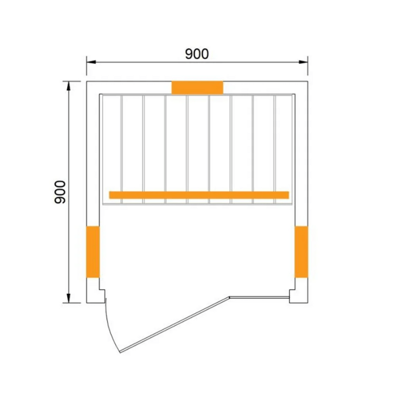 CenturaHeat Far Infrared Indoor Sauna - 1 Person Floorplan