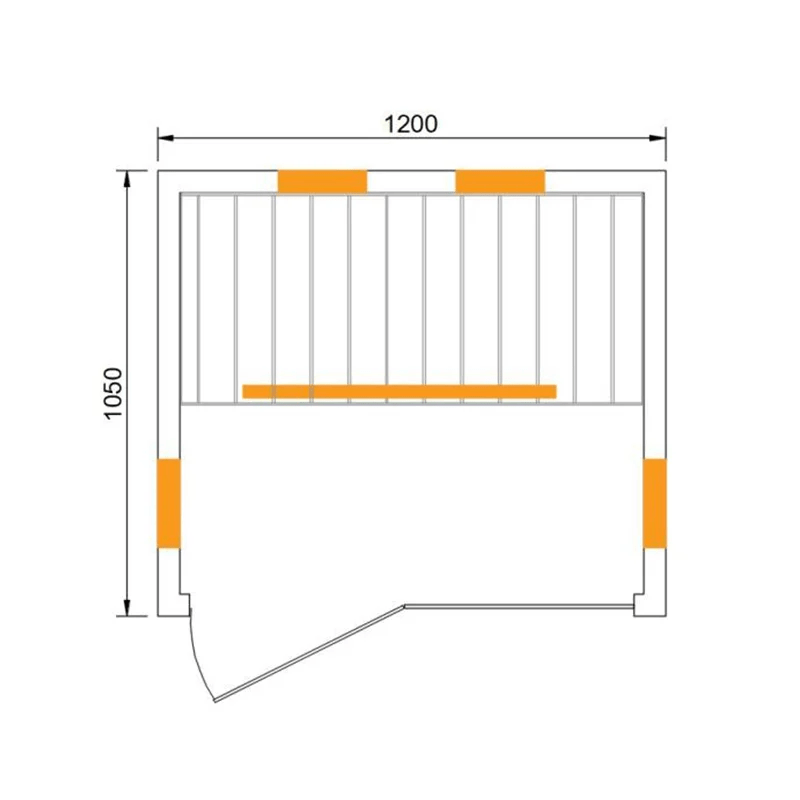 CenturaHeat Far Infrared Indoor Sauna - 2 Person Floorplan