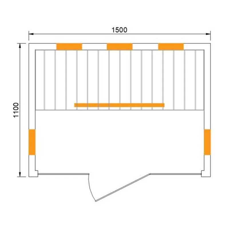CenturaHeat Far Infrared Indoor Sauna - 3 Person Floorplan