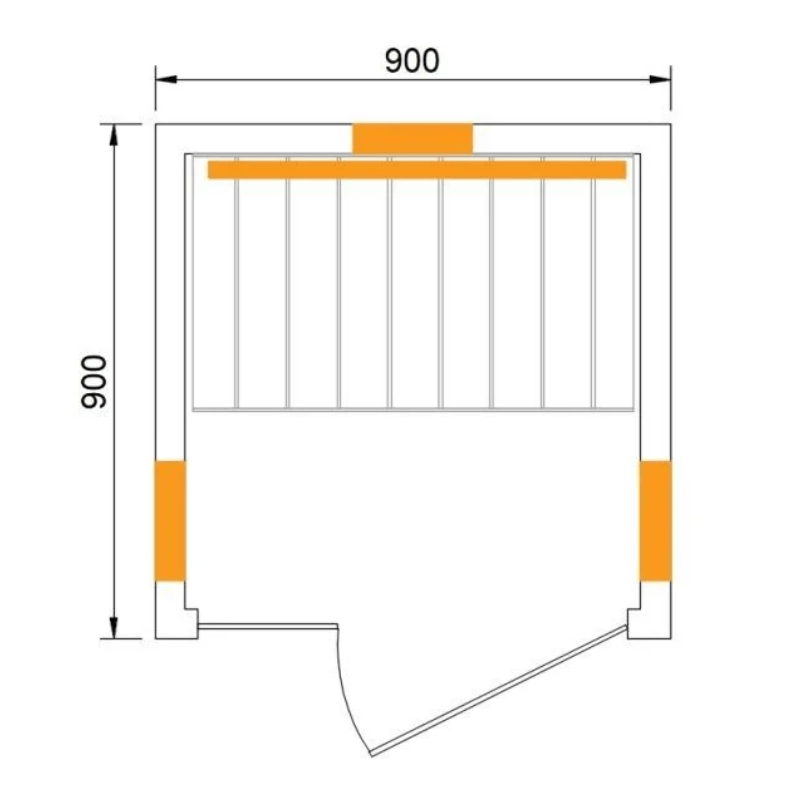 CenturaHeat Infrared Light Indoor Sauna - 1 Person Floorplan