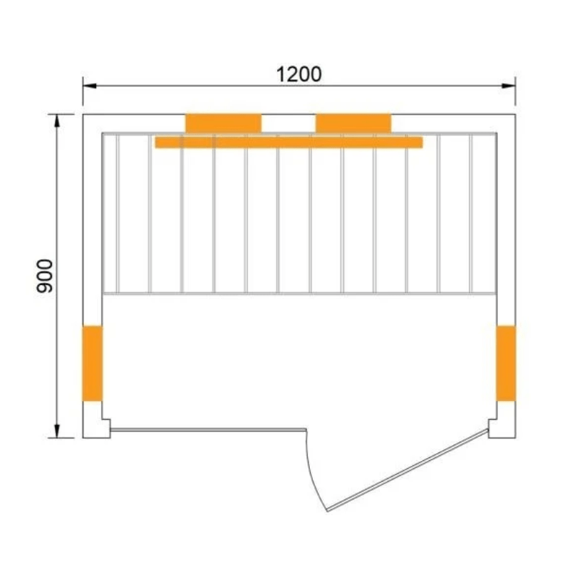 CenturaHeat Infrared Light Indoor Sauna - 2 Person Floorplan