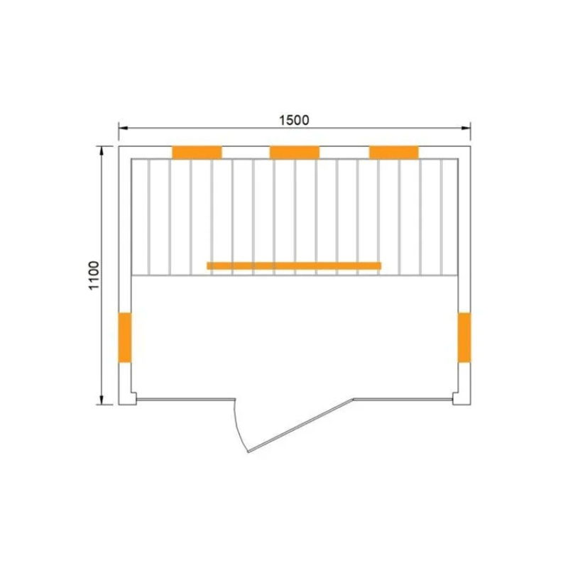 CenturaHeat Infrared Light Indoor Sauna - 3 Person Floorplan