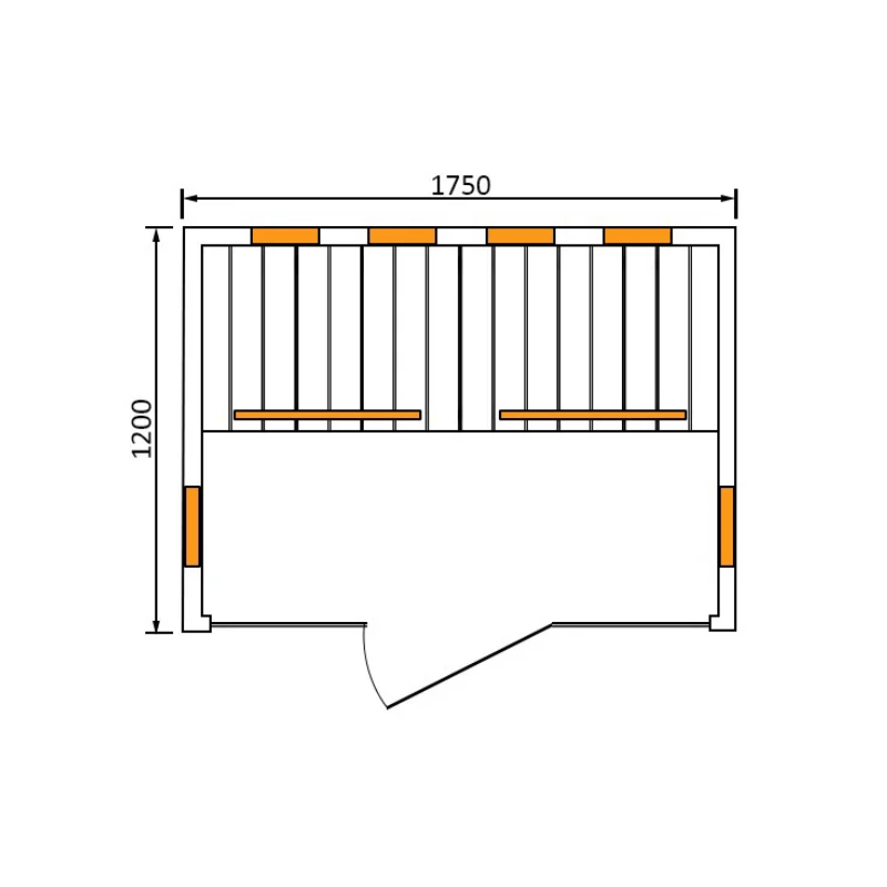 CenturaHeat Infrared Light Indoor Sauna - 4 Person Floorplan