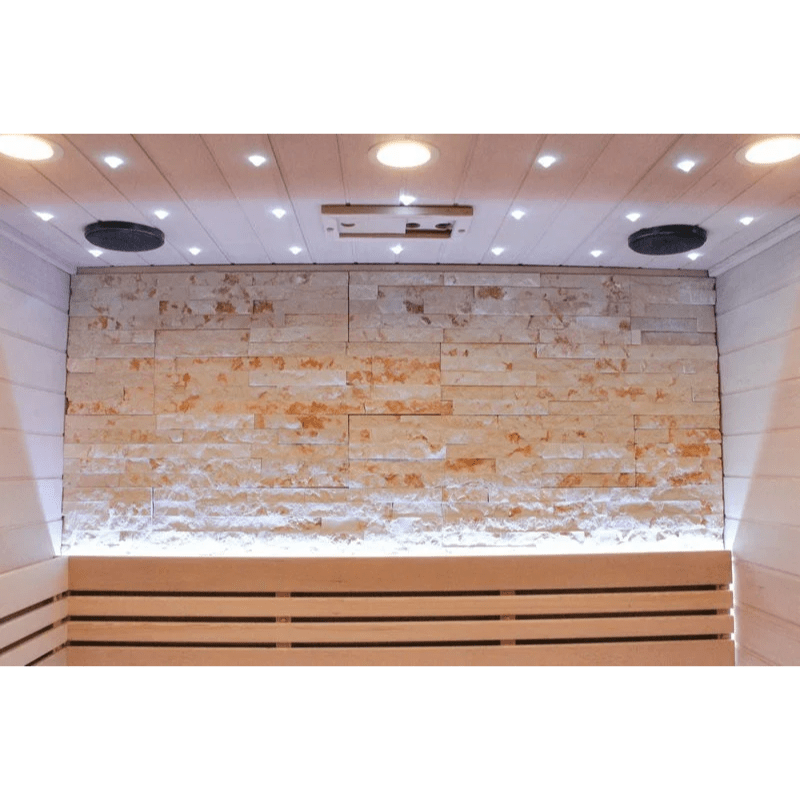 CenturaHeat Traditional Steam Indoor Sauna - 2 - 3 Person Interior Backrest and Ceiling