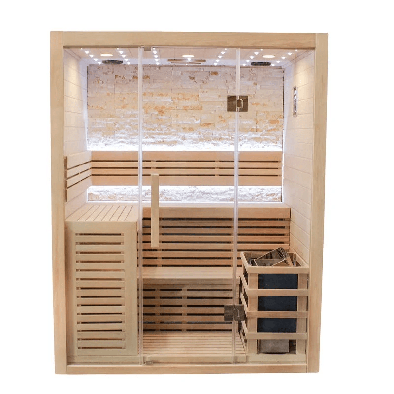 CenturaHeat Traditional Steam Indoor Sauna - 3 - 4 Person Front View
