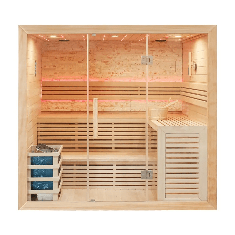 CenturaHeat Traditional Steam Indoor Sauna - 5 - 6 Person Front View
