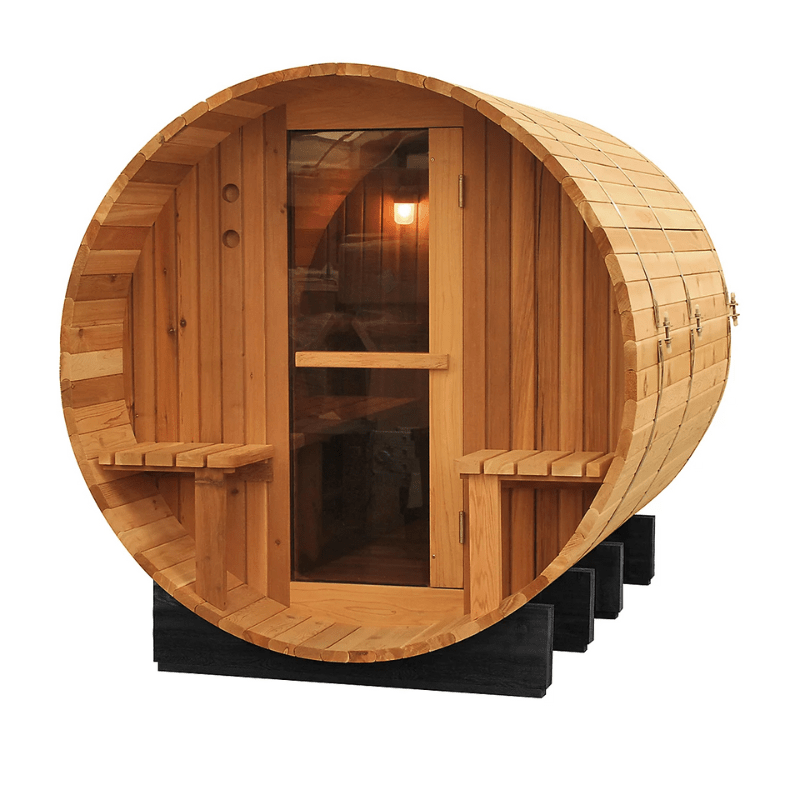 Fonteyn Barrel Sauna Rustic 7 1 ft Front View