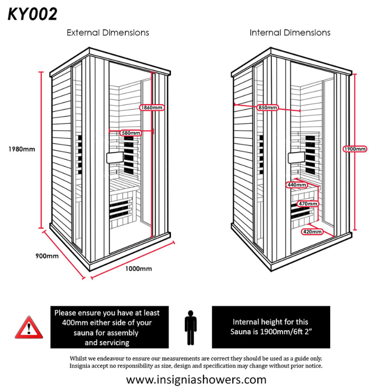 Insignia KY002 Infrared Sauna Dimensions