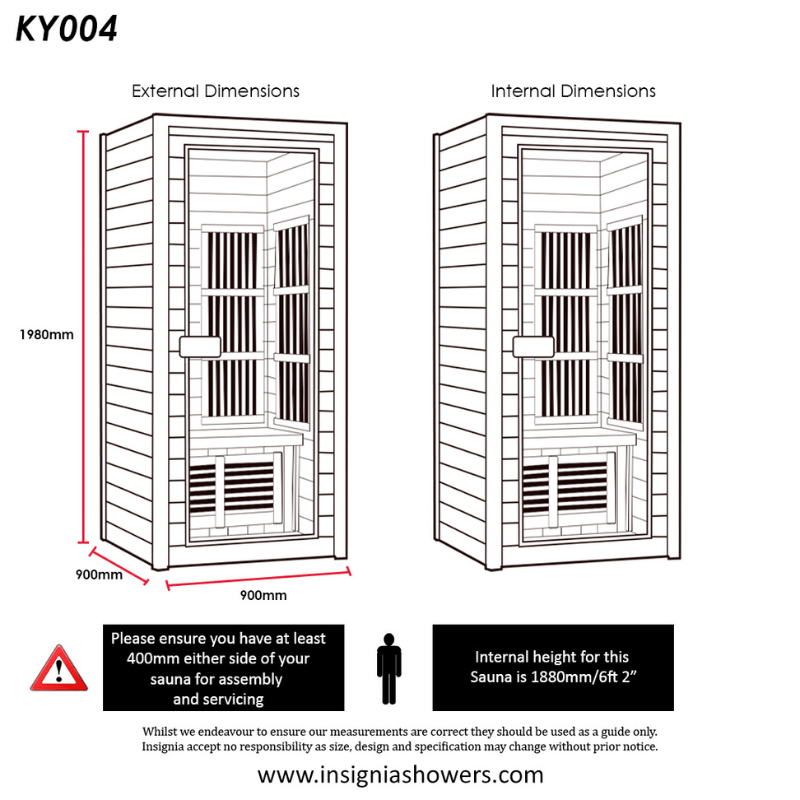 Insignia KY004 Infrared Sauna Dimensions