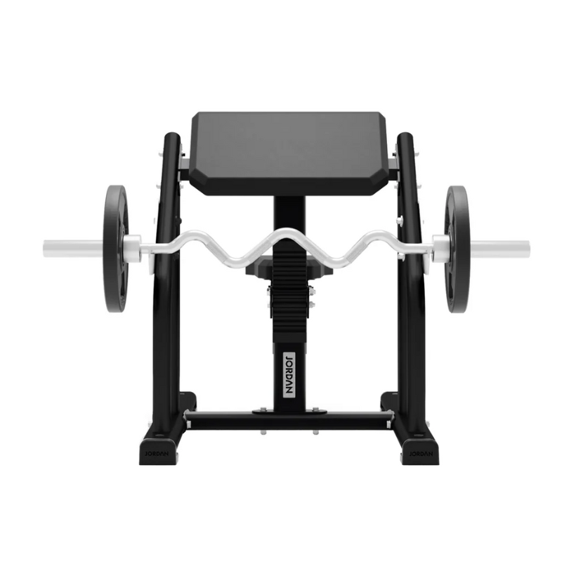 JORDAN Seated Preacher Curl Bench Black Front View