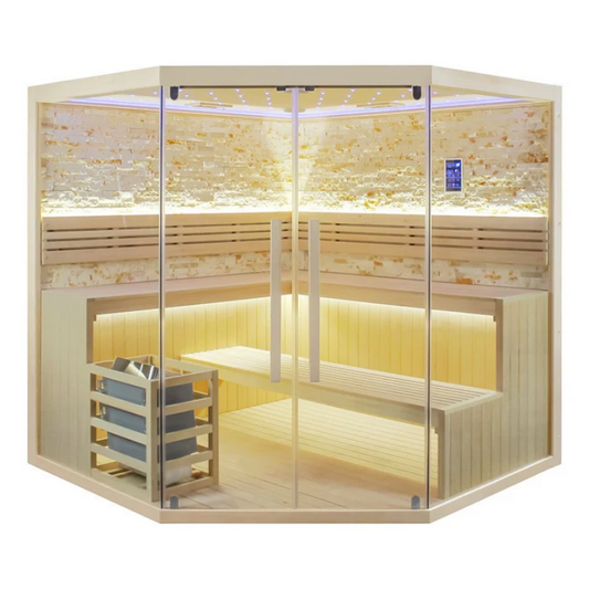 CenturaHeat Traditional Indoor Corner Sauna - Up to 8 people Full Image