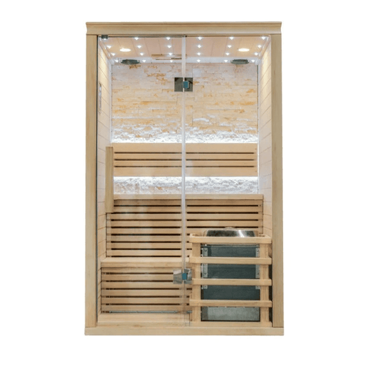 CenturaHeat Traditional Steam Indoor Sauna - 2 - 3 Person Front View