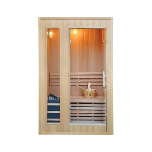 CenturaHeat Traditional Steam Indoor Sauna - Up to 2 people Standard Design Front View