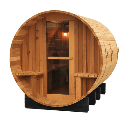 Fonteyn Barrel Sauna Rustic 7 1 ft Front View