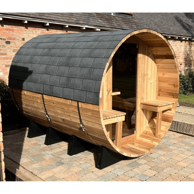 Fonteyn Barrel Sauna Rustic 7 1 ft Garden Assembled 2
