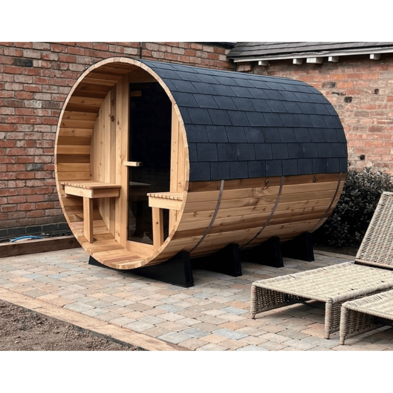 Fonteyn Barrel Sauna Rustic 7 1 ft Garden Assembled 3