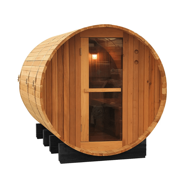 Fonteyn Barrel Sauna Rustic Front View