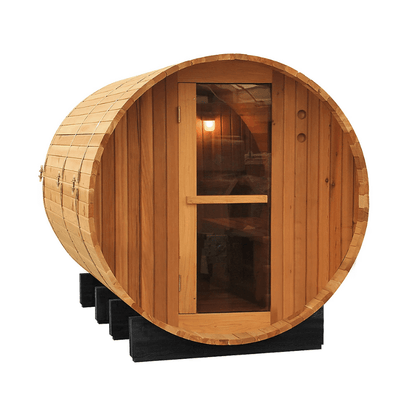 Fonteyn Barrel Sauna Rustic Front View