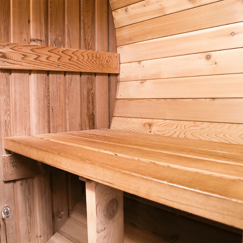 Fonteyn Barrel Sauna Rustic Interior Bench