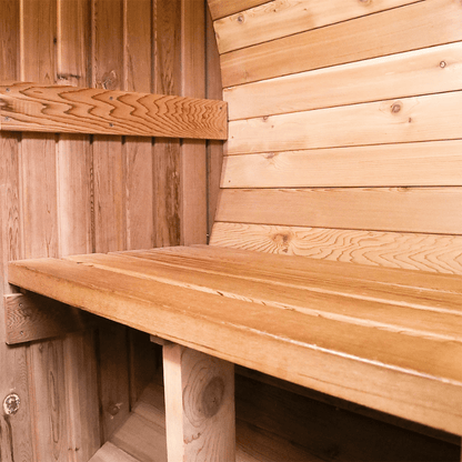 Fonteyn Barrel Sauna Rustic Interior Bench