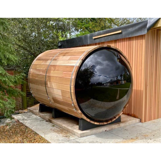 Fonteyn Barrel Sauna Panorama Garden Assembled 2