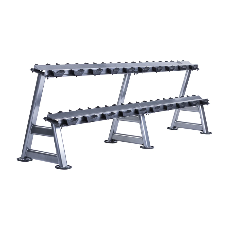 JORDAN 10 Pair Dumbbell Rack 2 Tier Grey