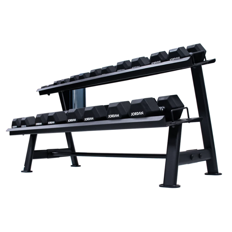 JORDAN 10 Pair Hex Dumbbell Rack 2 Tier Full Image