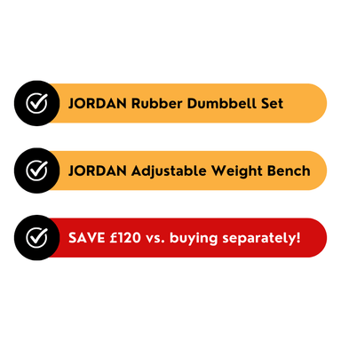 JORDAN Rubber Dumbbell Set Whats Included