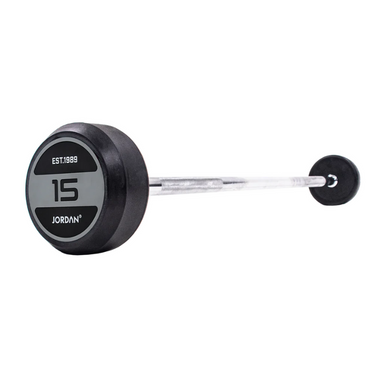 JORDAN Straight Bar Rubber Barbells in Grey 15KG