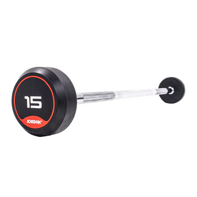 JORDAN Straight Bar Rubber Barbells in Red 15KG