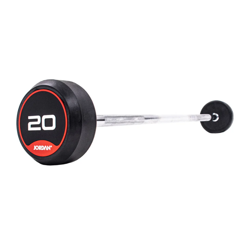 JORDAN Straight Bar Rubber Barbells in Red 20KG