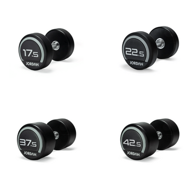 JORDAN Urethane Dumbbells in Grey - 17.5, 22.5, 37.5, 42.5kg