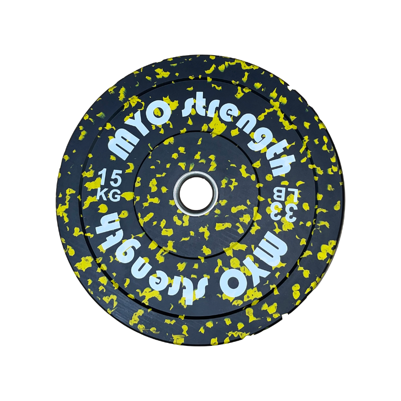 MYO Strength Olympic Rubber Bumper Plates - Speckled 15 kg